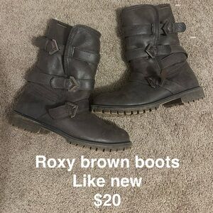 Roxy Dark Brown Buckle Boots